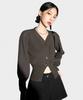 Avandress Balloon Ribbed Cardigan Charcoal