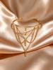 Gold Plated Open Upper Arm Bracelet for Women Multilayer Rectangle Charm Tassel Armband Cuff Bangle Boho Jewelry Party Summer