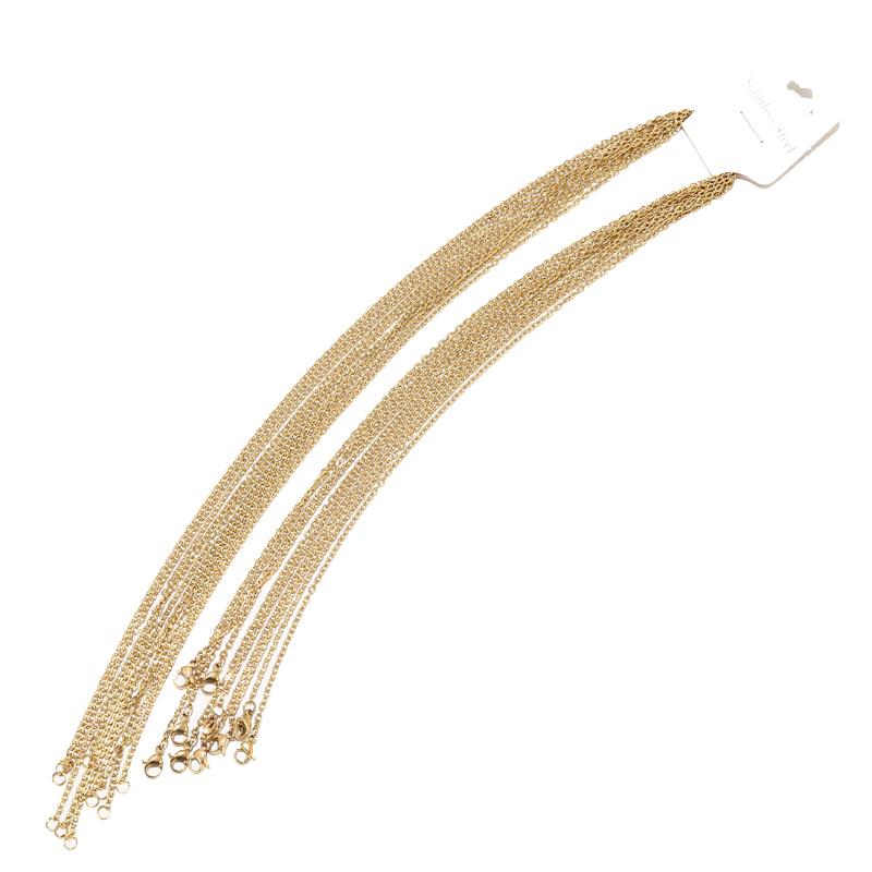100pcs/lot Stainless Steel Rolo Cable Chain Necklace 1mm/1.5mm/2mm Necklaces For DIY Jewelry Making Findings