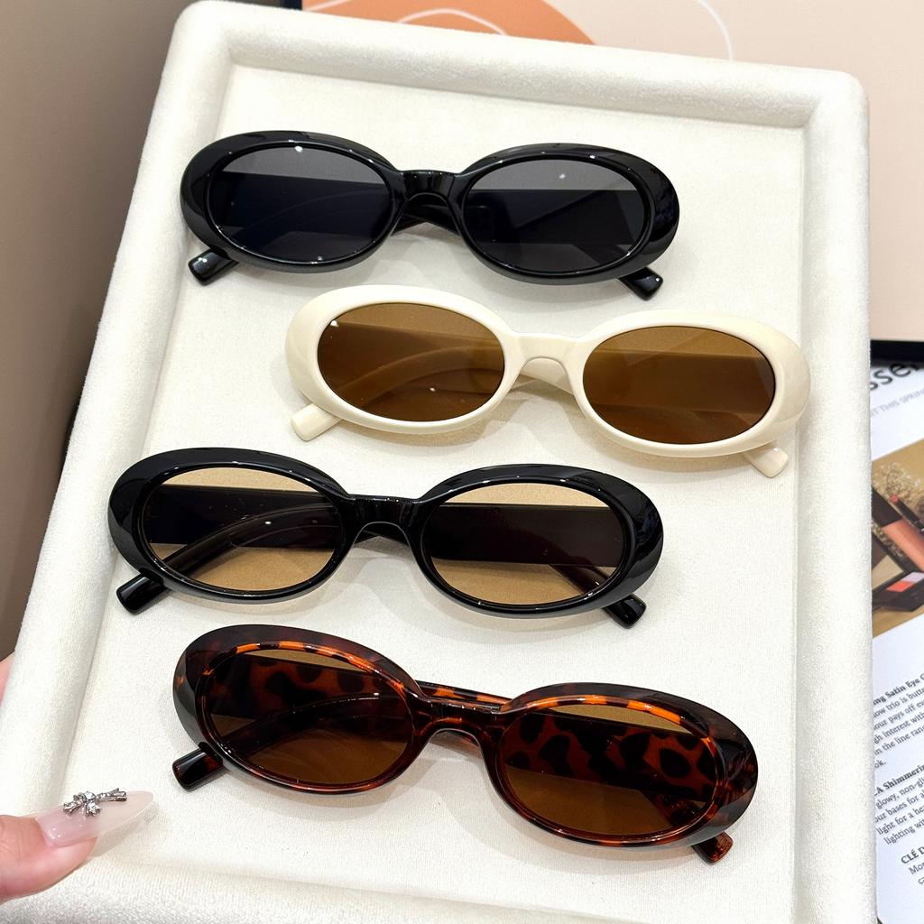4Pcs Fashionable Mixed Glasses Set, Oval-Shaped Glasses, Chic Black Color, Suitable for Daily Wear
