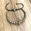 European Hot Item: 18K Color Retention Woven Bracelet with Micro-inlaid White Zirconia and Large Crown Copper Beads