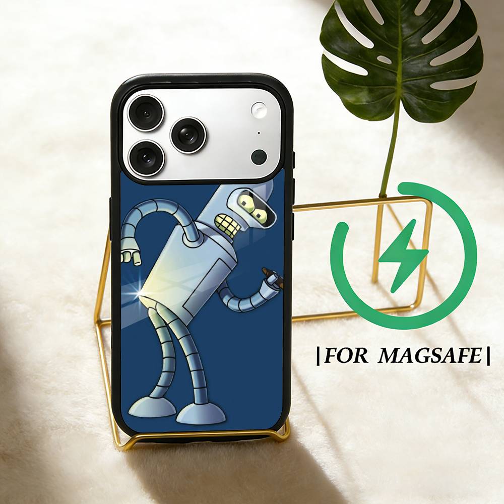 Cartoon F-Futurama wallpaper Phone Case For iPhone 17 16 15 14 13 12  Pro Max Plus for Magsafe Mirror Wireless Magnetic Cover