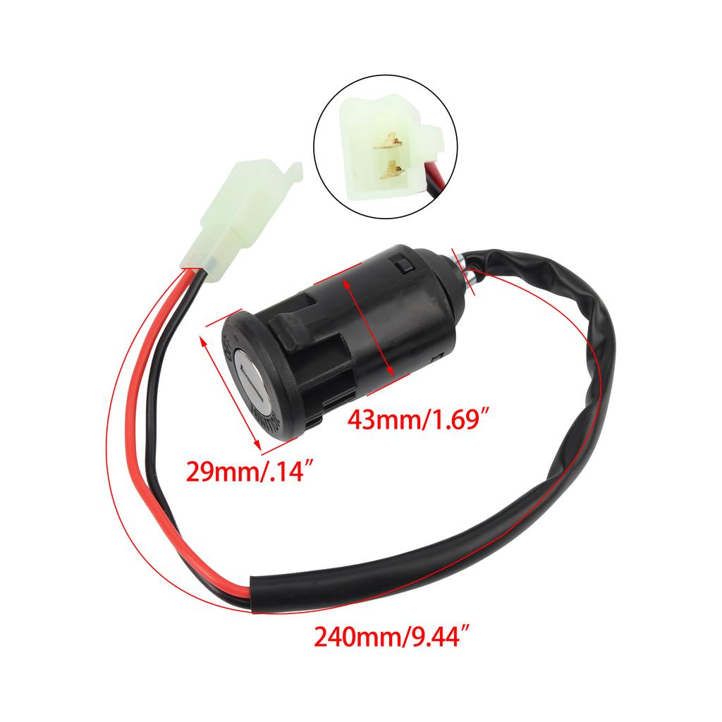 Motorcycle Ignition Switch 2 Wire Lock Female Ignition Key For Suzuki Honda AQuad 4 Wheeler ATV Scooters Universal accessories