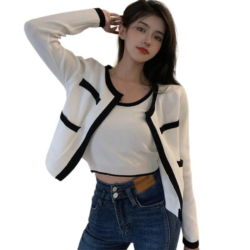 

Свитера-кардиганы для женщин, один размер, женский топ цветового блока One Size