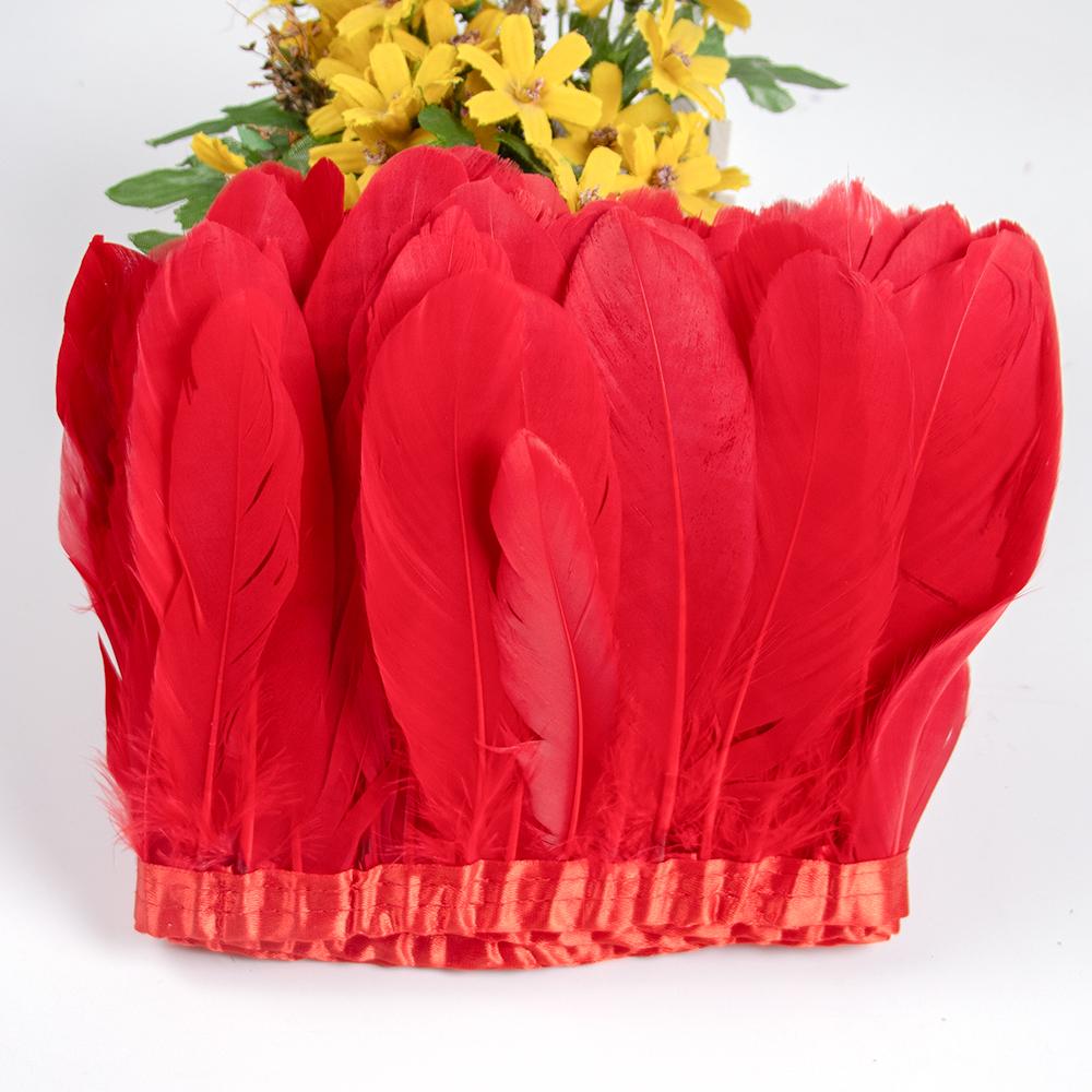 2 Meter Natural Dyed Goose Feather Trim Fringe Ribbon for Wedding Decor Costume Accessories DIY Crafts Gift Wrapping Supplies