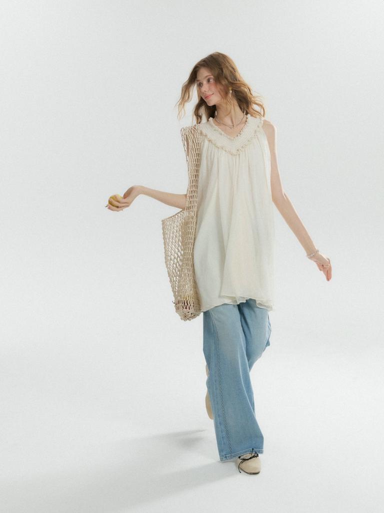 Sinseuden Sheer Tunic Mini Dress