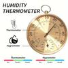 Higrometru Termometru de Perete cu Afișaj Analogic și Metal - Termometru/Higrometru de Interior Potrivit pentru Casă, Seră