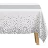 White and Silver Party Decorations Tablecloth, 3 Pack Disposable White Table Cover Printed Silver Table Runner for Birthday Baby Bridal Shower