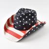 Sternen Nationale Flagge Band Stroh Westlicher Cowboy Cowgirl Hut für Damen Herren Outdoor Breiter Rand Strand Reise Sonnenhut