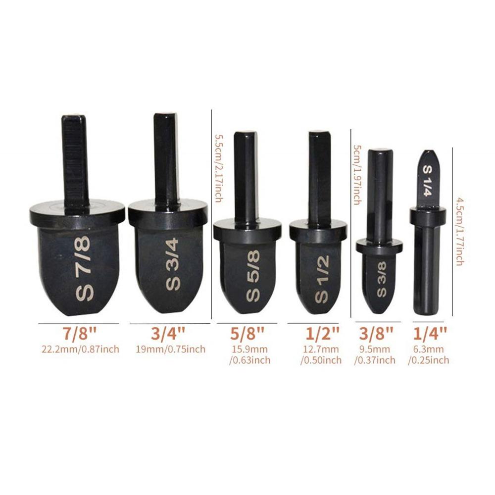 6pcs Triangle Shank Tube Expander Bit 6 Piece Set Copper Pipe Expander Copper Pipe Repair