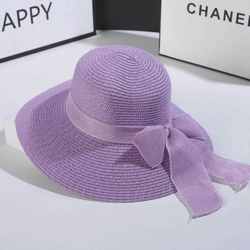 Women's Foldable Straw Sun Hat - Summer UV Protection Beach Hat