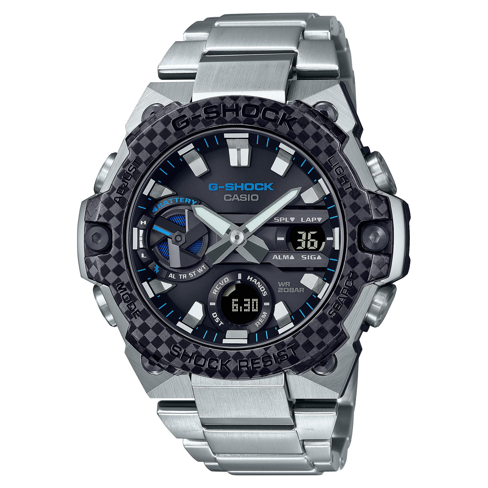 

Чоловічий кварцовий годинник Casio з нержавіючої сталі, водостійкість 200M, ударостійкість GST-B400XD-1A2 чорний