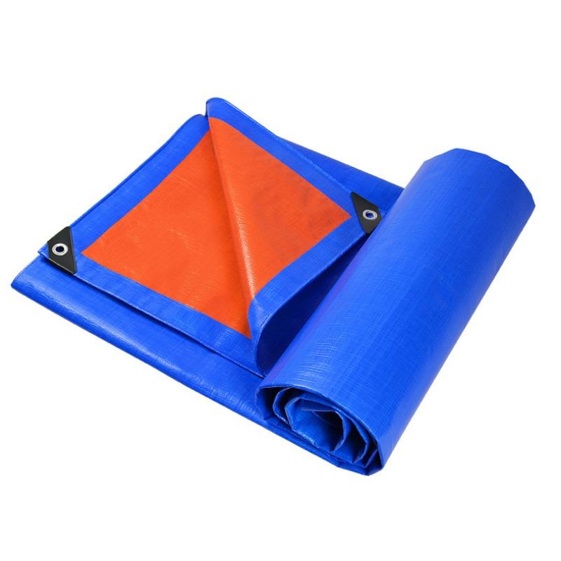 Thickened Wear-resistant Sunshade Tarpaulin Outdoor Blue Orange Plastic PE Shade Sails Suitable for Picnic, Cushion, Rest