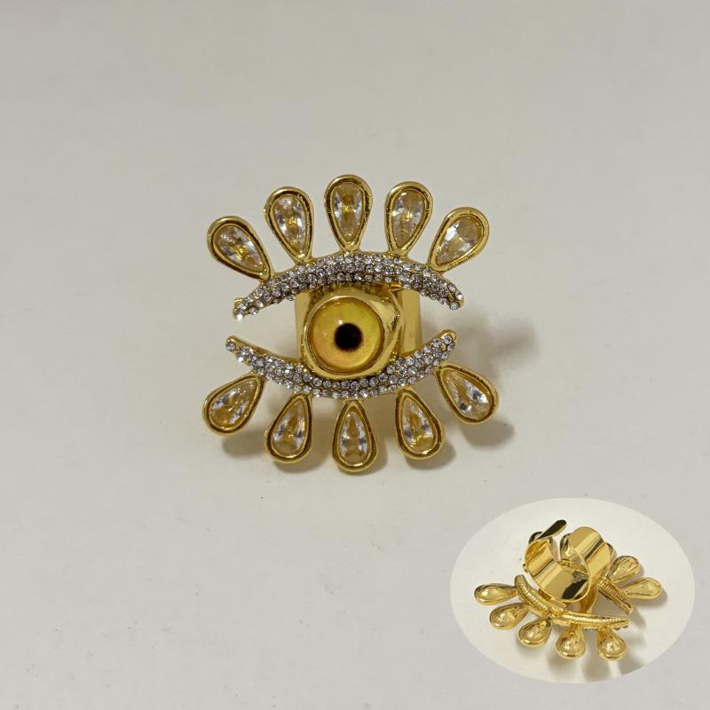 

Retro Light Luxury Sparkling Diamond Teardrop Zircon Eye Ring Fashionable Individual Open Ring Women s Jewelry Accessory resizable