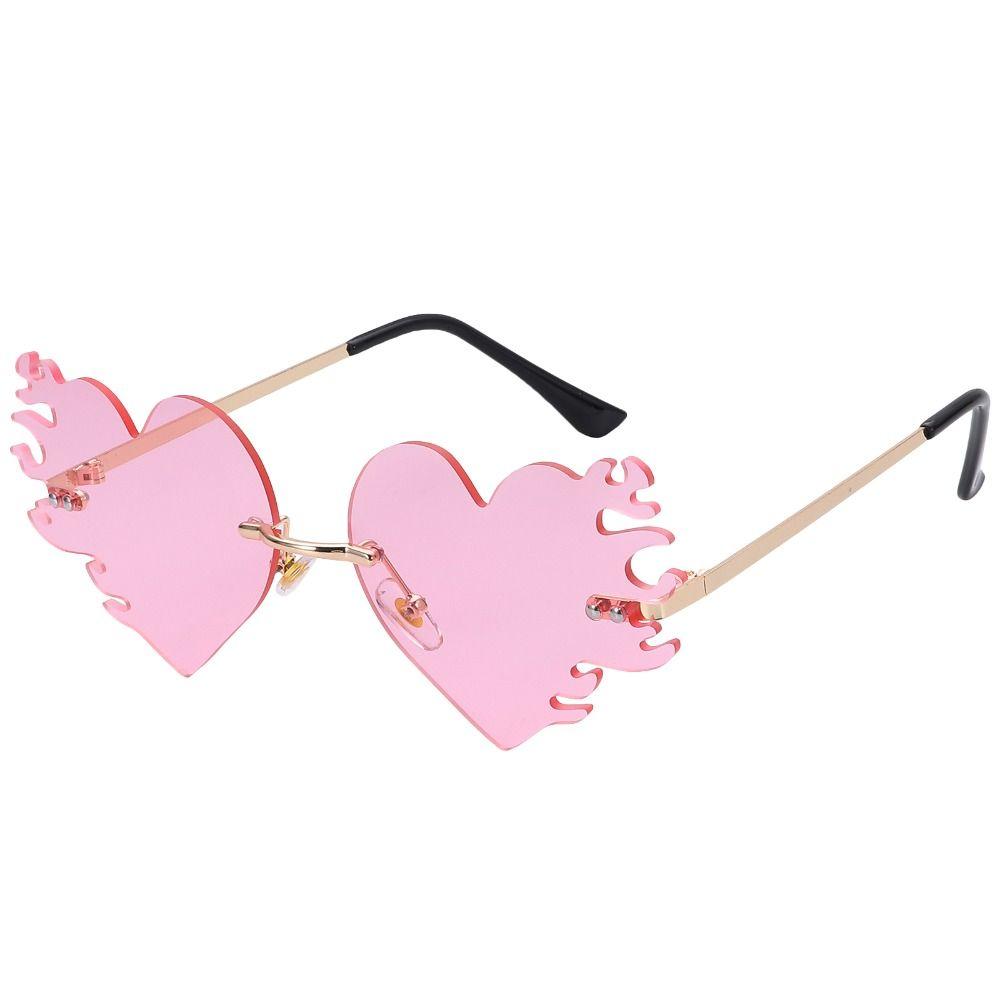 Okulary przeciwsłoneczne w kształcie serca bez oprawek, akcesoria kostiumowe, okulary Party Favor dla kobiet i mężczyzn