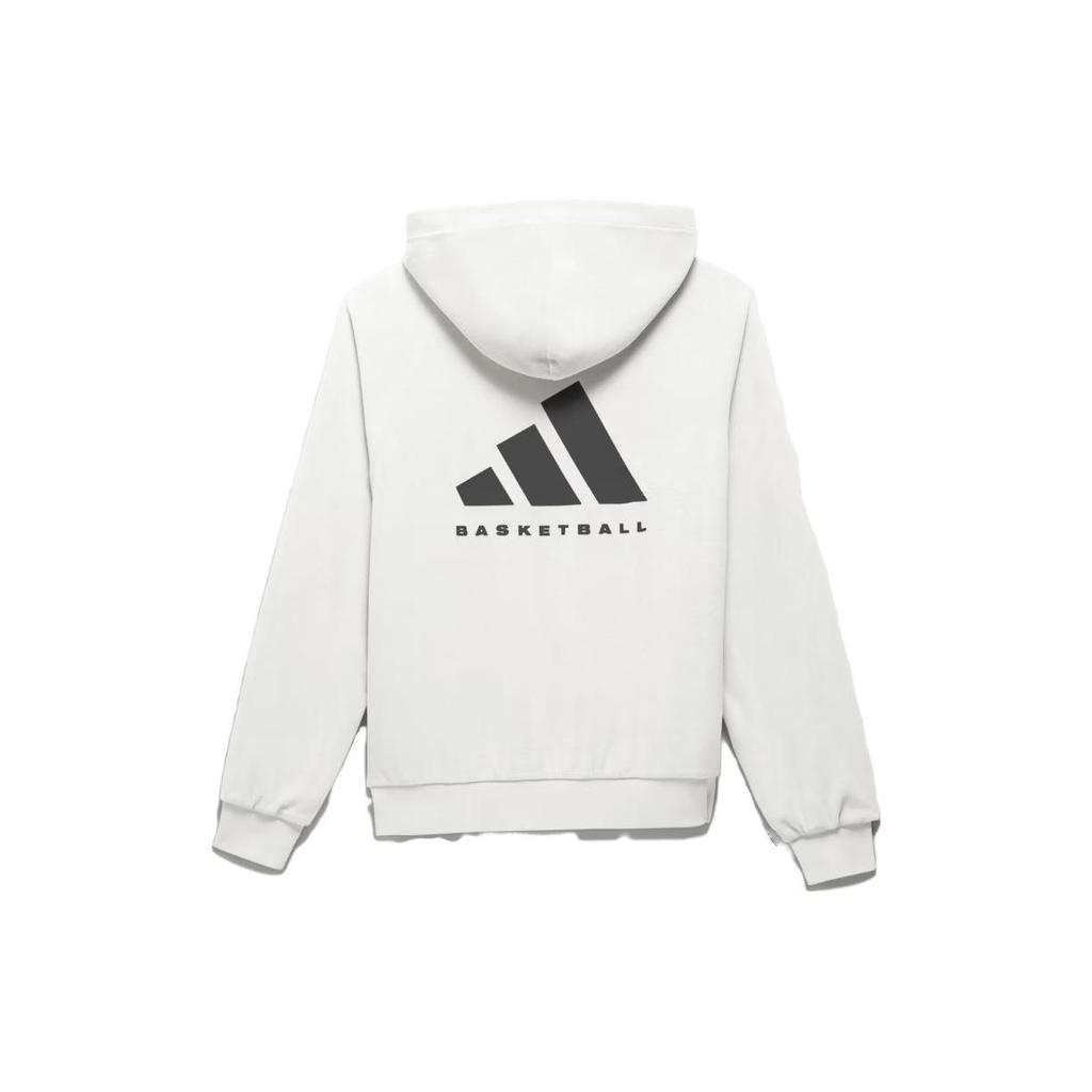 Adidas Originals Trefoil Basketball Ch. 02 LS Hoodie with Logo Print Unisex Hoodies White IA3457
