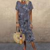 3D Digitale Print Jurken Dames Zomer Korte Mouwen Ronde Hals Casual Losse Jurk