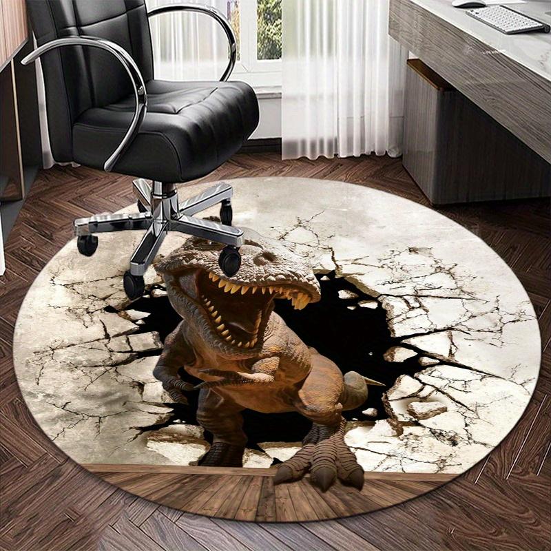 Dinosaur Breaking Wall Round Area Rug Non Slip Floor Mat Office Chair Pad Living Room Bedroom Home Decor Carpet