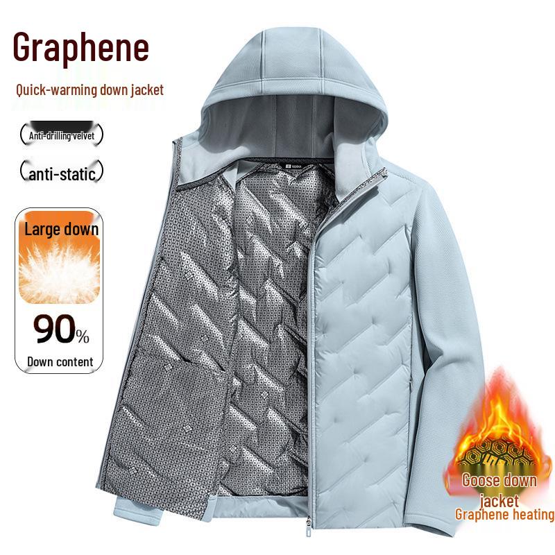 Men's & Women's Hooded Graphene Down Jacket - 90% Goose Down, Lightweight, Fashionable, Warm, Casual Couple Style for Autumn/Winter