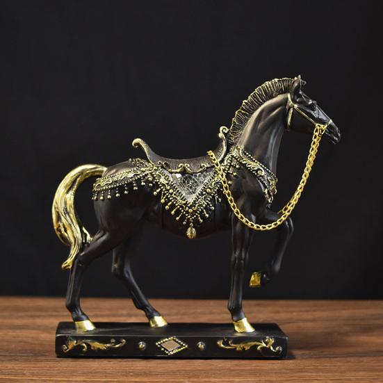 Resin Running Horse Statue Miniature Simulation Pony Figurine Animal Sculpture Home Office Desktop Decoration Ornament