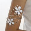 Bohemian Metal Flower Arm Bracelet Women Vintage Punk Style Hollow Bangle Adjustable Upper Arm Cuff Party Jewelry Accessory