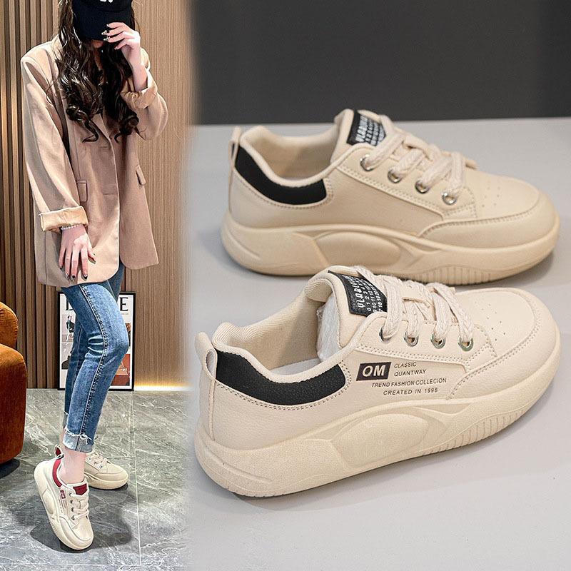 ins Korean version of white shoes for women 2025 spring new height-increasing student board shoes for women thick-soled street shooting casual HB6682