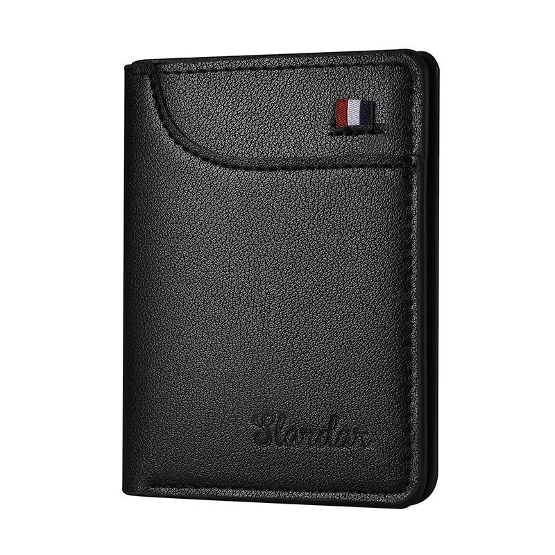 Men's Vertical Wallet & Coin Purse: Compact, Large Capacity Card Holder, Ultra-Thin Document Holder for Students