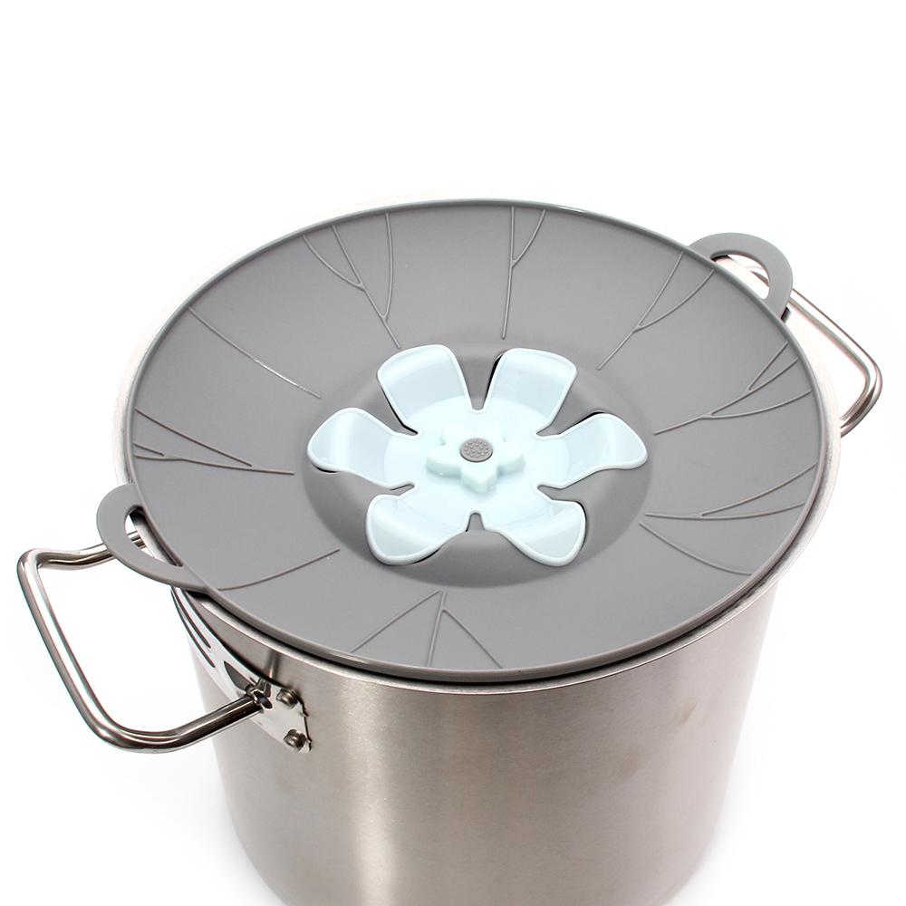 Silikonové víko s ochranou proti vyvaření, silikonové víko proti rozstřiku, odnímatelné a snadno čistitelné víko na hrnec, kuchyňské nářadí