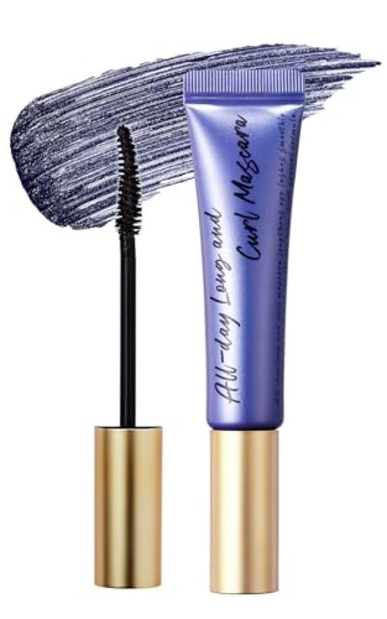 Milk Touch All Day Long & Curl Mascara (Midnight Blue) - Waterproof, Curl-Holding, Colored Mascara with Fibers