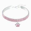 Colorful Alloy Footprint Pendant Pet Necklace with Rhinestone Dog Chain Cat Collar