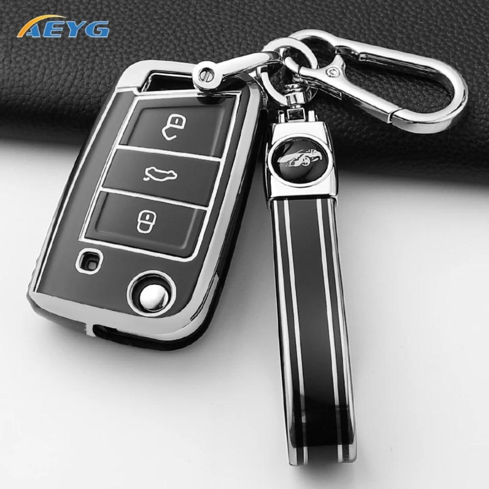 For VW Volkswagen Golf 7 MK7 Tiguan MK2 for SEAT Ateca Leon FR 2 Ibiza for Skoda Octavia Car Key Case Cover Interior Accessories