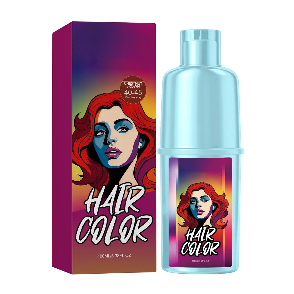 Champú para teñir el cabello, que cubre las canas, champú para teñir el cabello, champú para teñir el cabello con plantas naturales, colores R Ich, adecuado para todo tipo de cabello, 100 ml