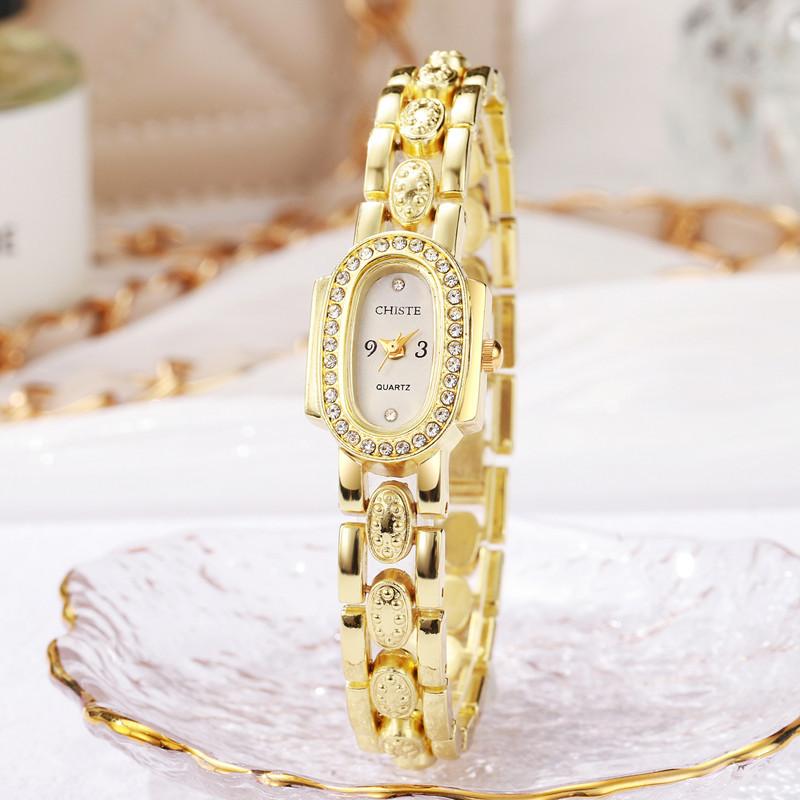 Watches for Ladies Luxury Diamond Quartz Gold Bracelet Wristwatch Women Watch Fashion High Quality Female Clock Rhinestone