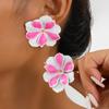 Red Egg Flower Earrings: Simulated Floral Oil-Drop Design, Trendy and Personalized Vacation Style for Women