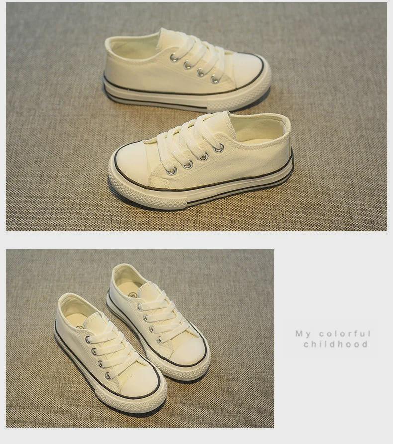 Girls' 2023 Autumn Canvas Shoes - Korean Style, Flat, Casual, Trendy, All-Match, White.