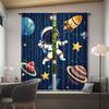 2Pcs Katon Astronaut Planet print curtains,suitable for bedroom,living room kitchen decoration,home decoration,window decoration