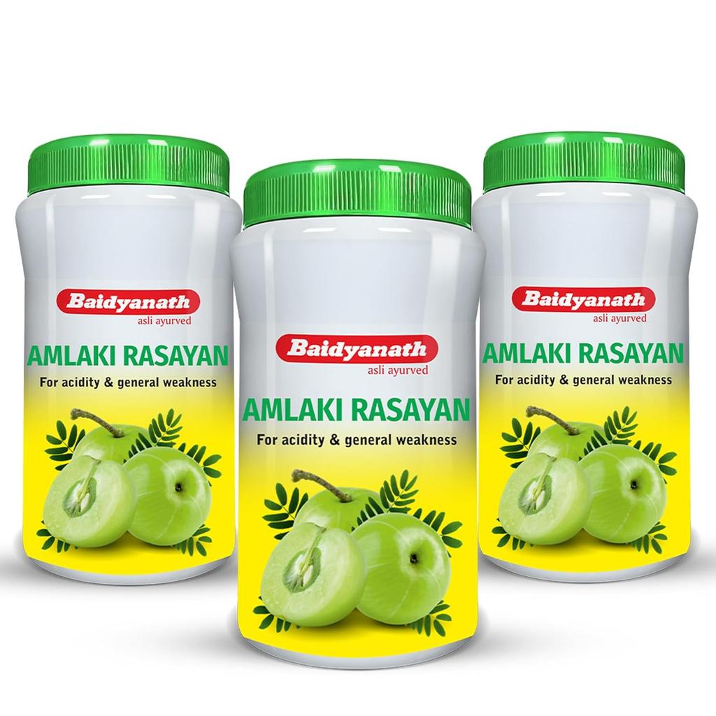 Baidyanath Amlaki Rasayan Ayurvedic Supplement for Digestion, Energy, Acidity Relief, Hair Strength and Vitality – 120 G  X Pack of 3