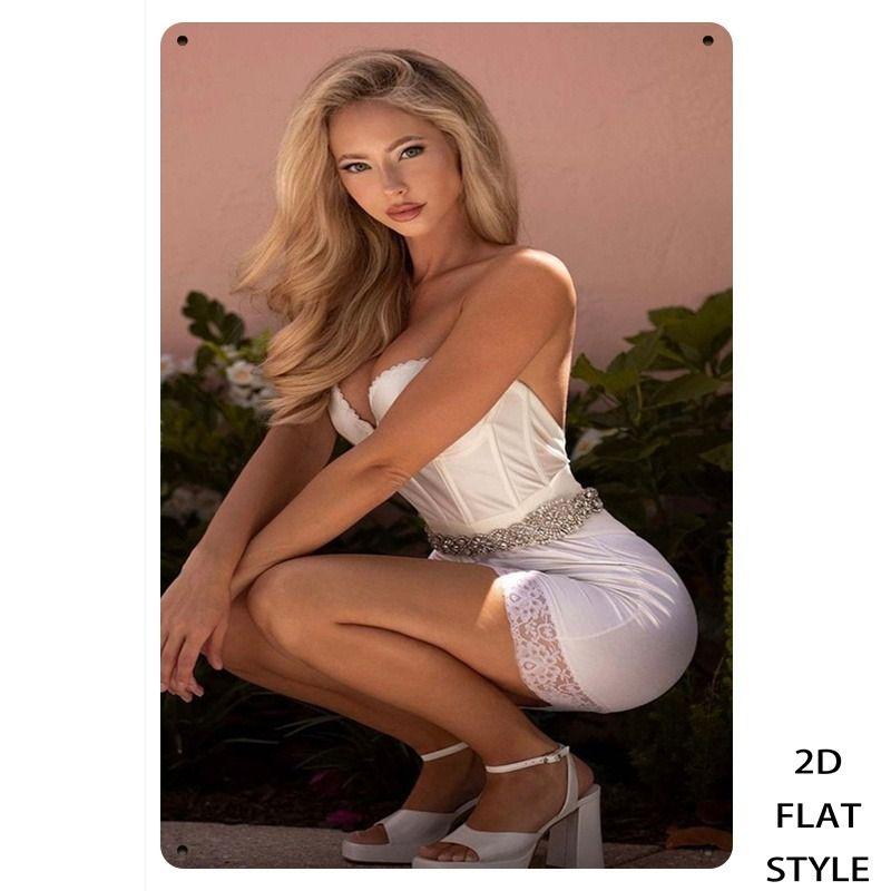 Retro Metal Tin Sign Sexy Woman Wall Art Home Decor 8x12 Inch 20x30 cm