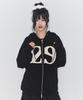 Illigo 129 Logo Patch Zip-Up Hoodie Black
