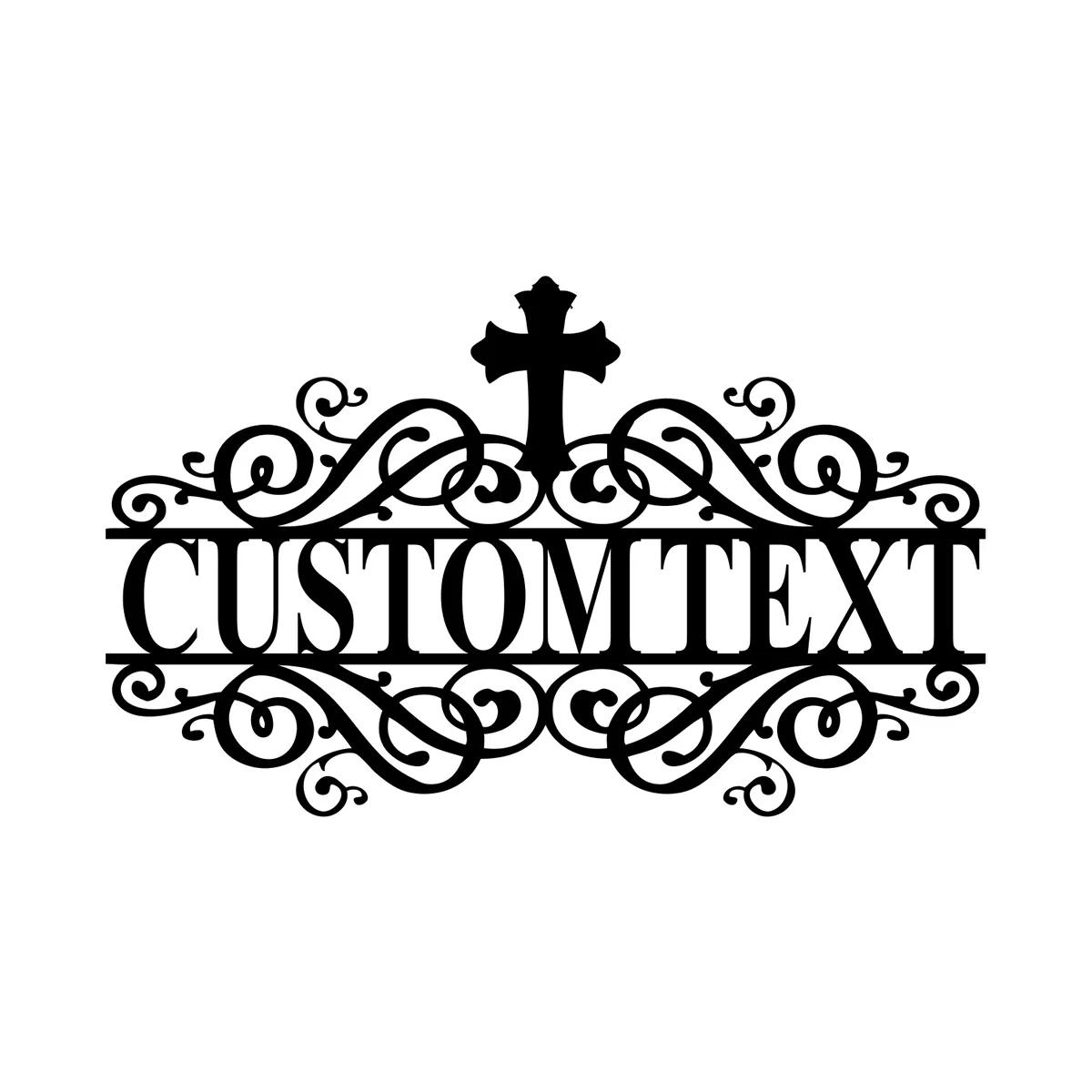 

Custom Metal Sign for Church Garden Cross Christian Gift Welding Art Wall Decor
