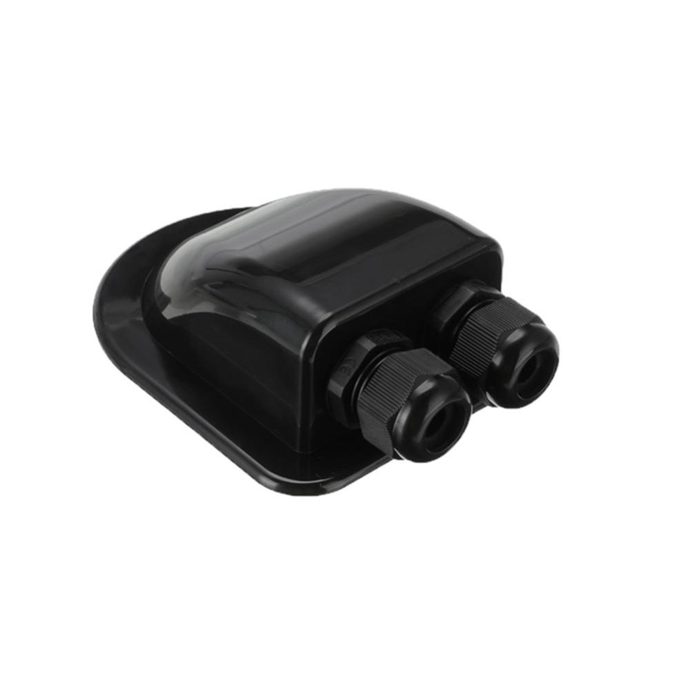 Buet kabelkontakt Dobbelt hull Solcellepanel Tetningsboks Kabelinnføringsnippel Bobiltak Kabelboks Slitesterk ABS Vanntett Boks