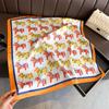 Year of the Horse New Imitation Silk Printing Silk Scarf Square Scarf High-end Shawl Sunscreen Neck Scarf Headscarf Scarf