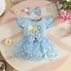 2026 Sommer Florales Baby-Kleid mit Puffärmeln & Geripptes Body-Set mit Haarreif & Schmetterlingsrock