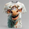 Summer Men's Fun Animal Print T-Shirt Hilarious Cow Abstract Pattern Short-Sleeve T-Shirt Unique Outdoor Oversized T-Shirt