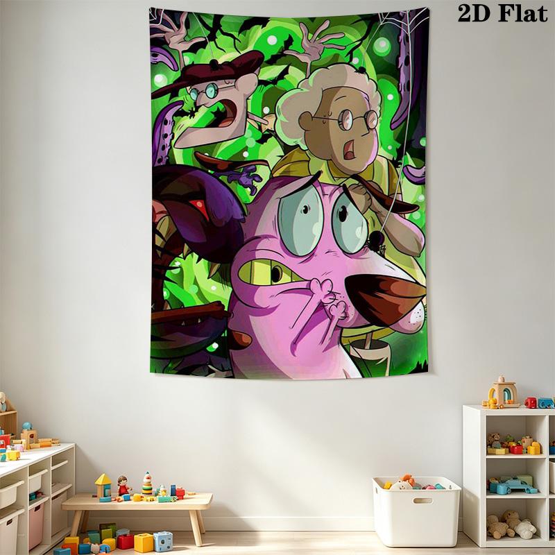 Courage the Cowardly Dog Print Pattern Home Decor Tapestry, Wall Hanging, Decorative RV Wall Cloth.ZGT0914158