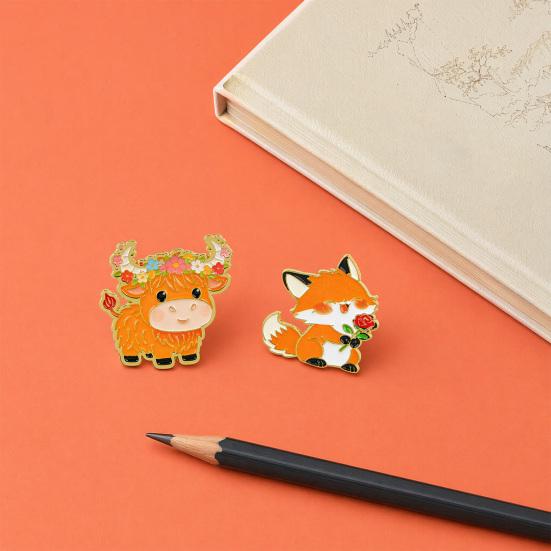 Brooch Pin, Animal Flower Design Brooch Fastener, Buckle-Type Fixing Pins, Enamel Paint Stable Buckle Pins for Backpacks And Hoods