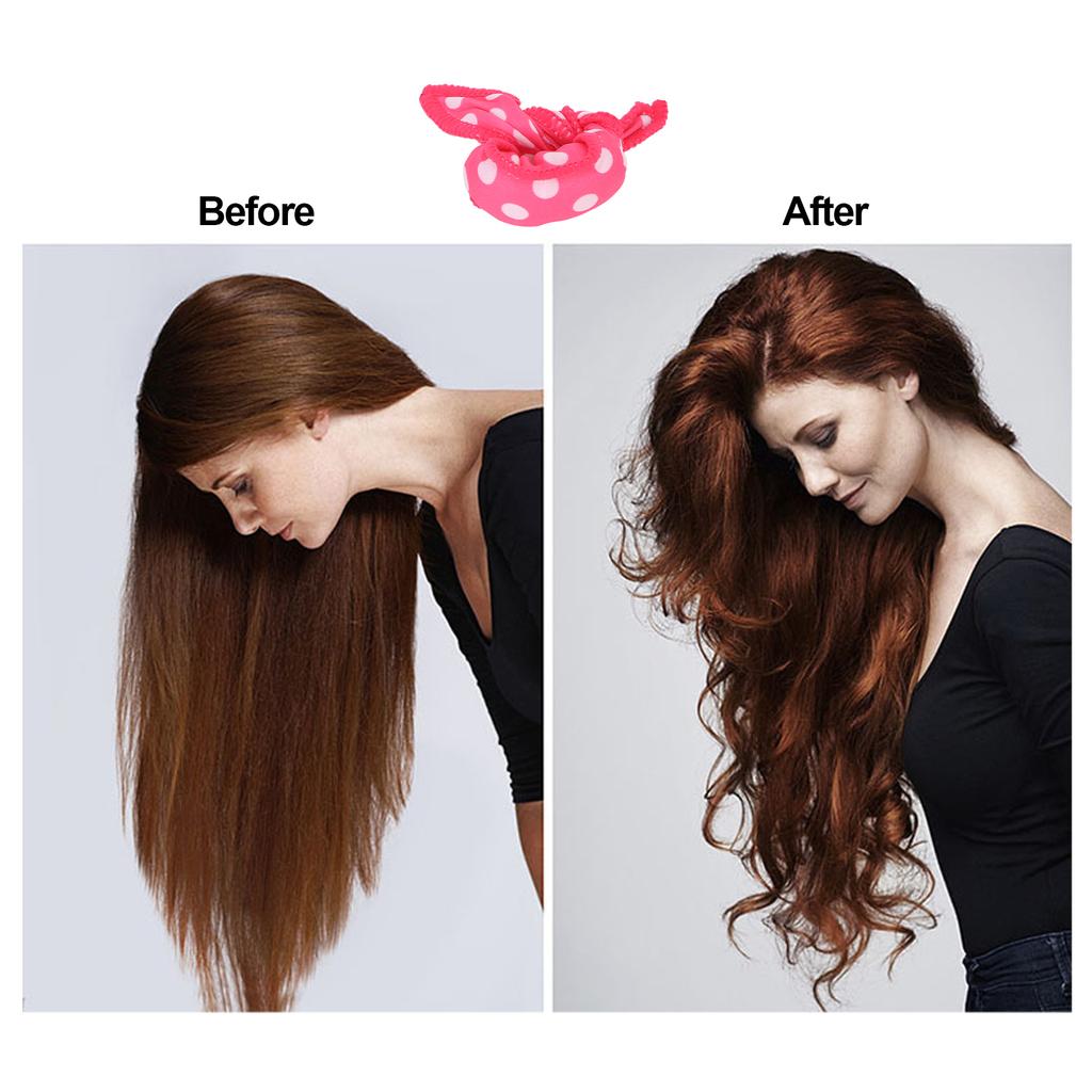 20pcs Heatless Hair Curler Soft Folding DIY Sponge Hair Styling Rollers for Sleeping Rose Red