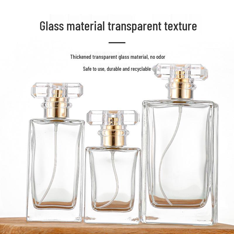 Transparent Bayonet Glass Decanting Bottle - Portable and Convenient for Perfume or Cosmetic Samples