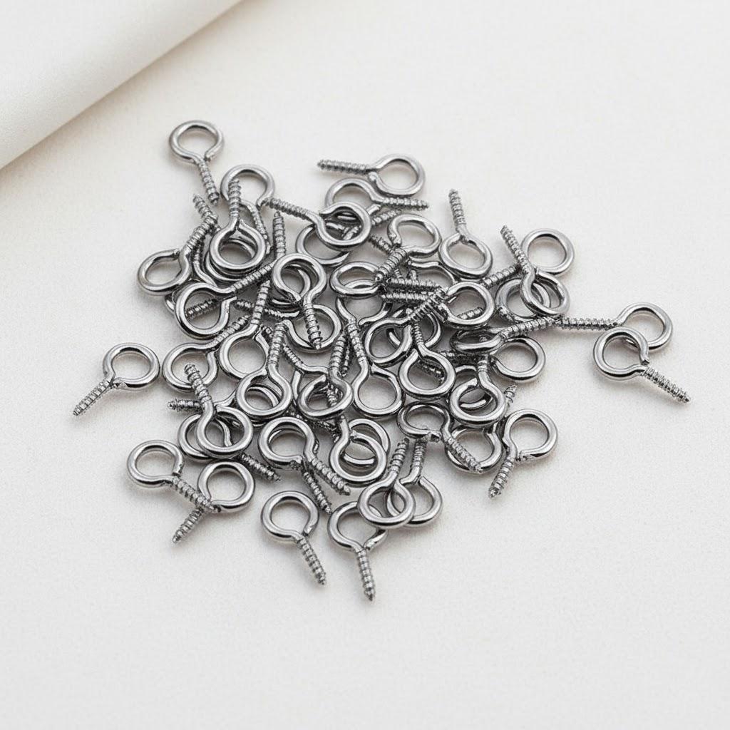 

200 Pcs Mini Screw Eye Pins for Jewelry Craft Supplies Pearl Beads Findings Bracelet Making Accessories