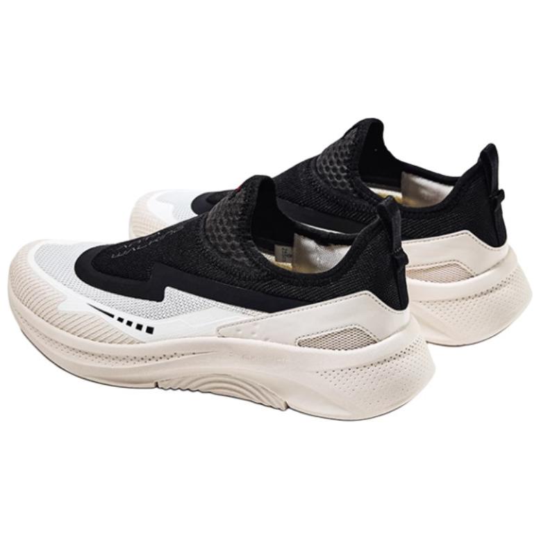 New Anta Cushioning Anti Slip And Wear Resistant Low Top Casual Shoes Men's Black White 912427702-2